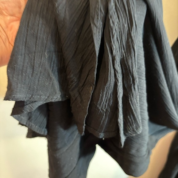 1 STATE Sz L Jumpsuit 100% Rayon Slub Embroidery Gipsy Night Rich Black NEW - Picture 4 of 12